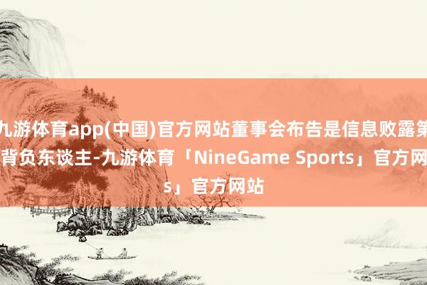 九游体育app(中国)官方网站董事会布告是信息败露第一背负东谈主-九游体育「NineGame Sports」官方网站